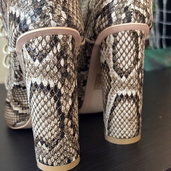 Fashion Nova Brown Snake Lace-Up Boots - Picture 3 of 3